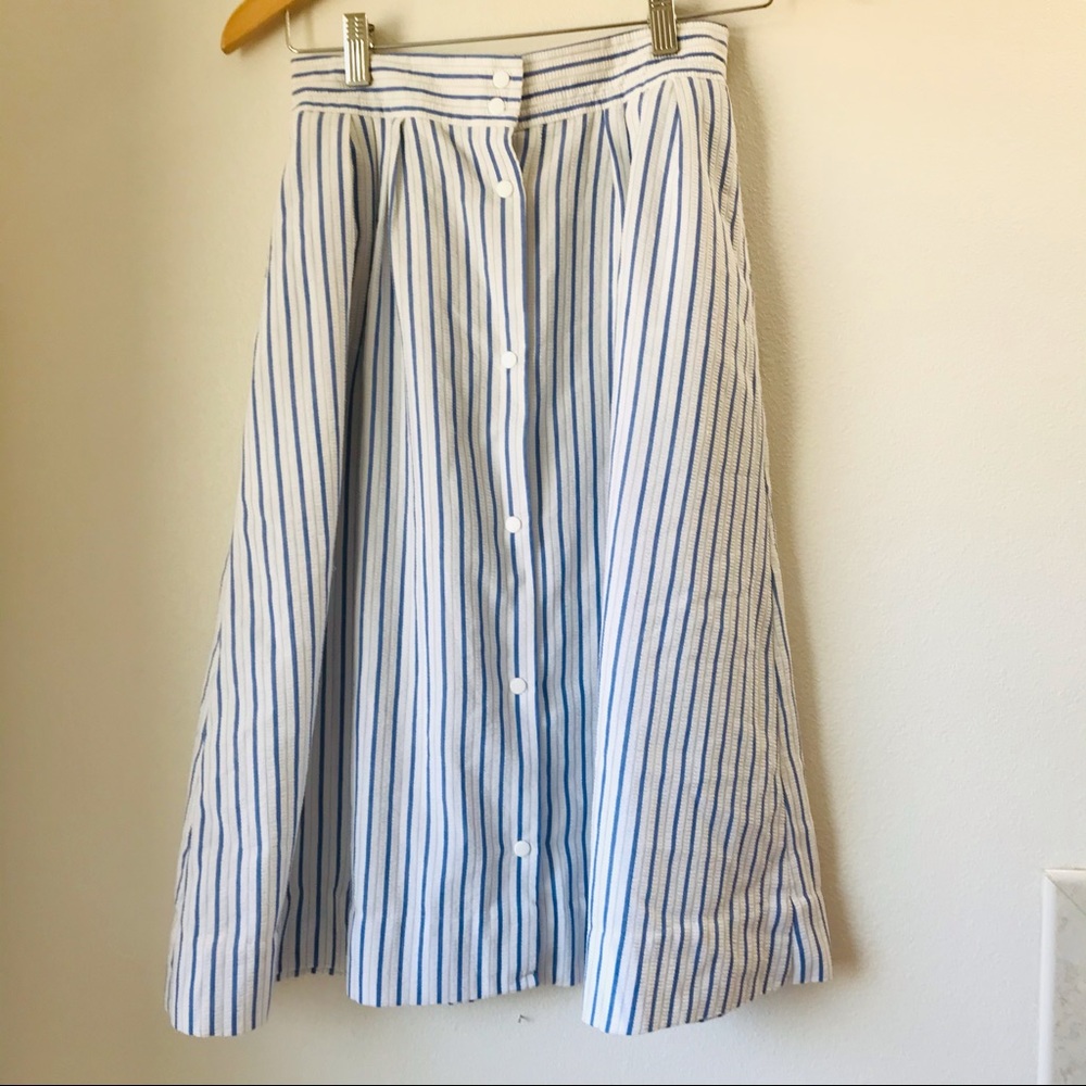 Vintage KORET seersucker button front skirt size 2